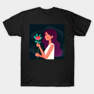 Girl with flower T-Shirt